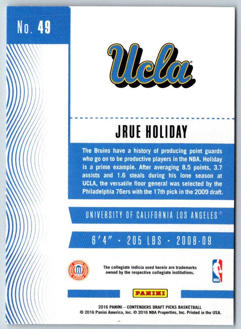 2016 Panini Contenders Draft Picks Jrue Holiday