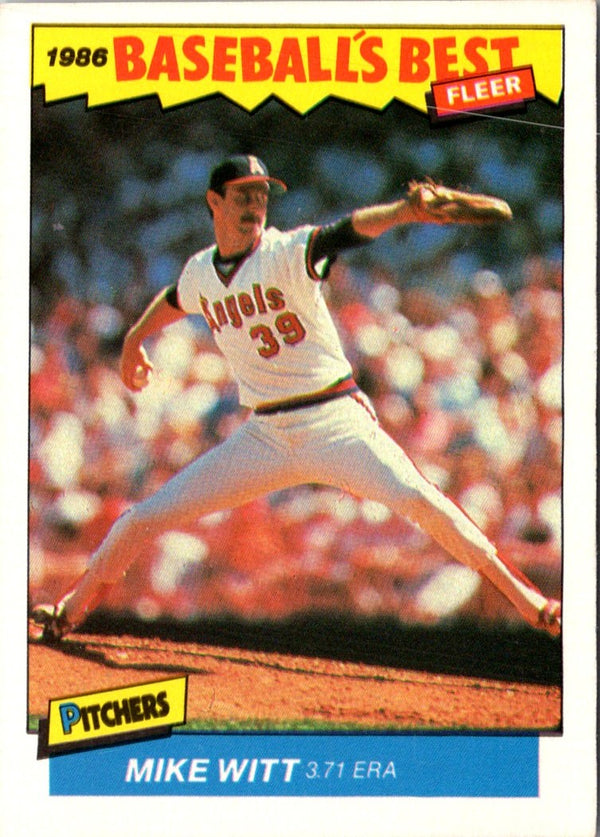 1986 Fleer Baseball's Best Sluggers vs. Pitchers Mike Witt #43