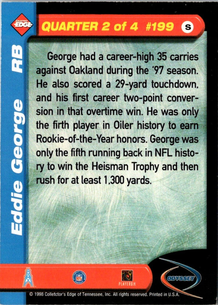 1998 Collector's Edge Odyssey Eddie George