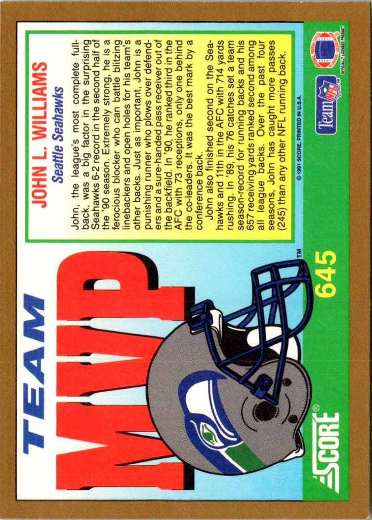 1991 Score John L. Williams