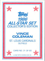 1986 Topps Glossy Vince Coleman #21