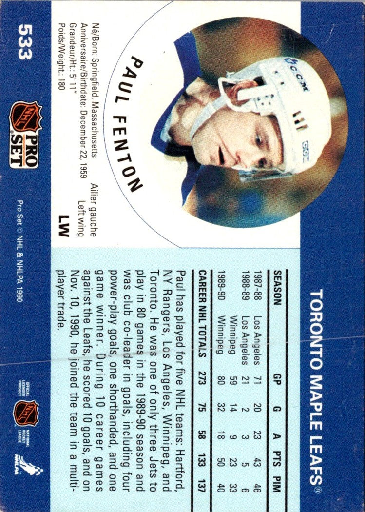 1990 Pro Set Paul Fenton