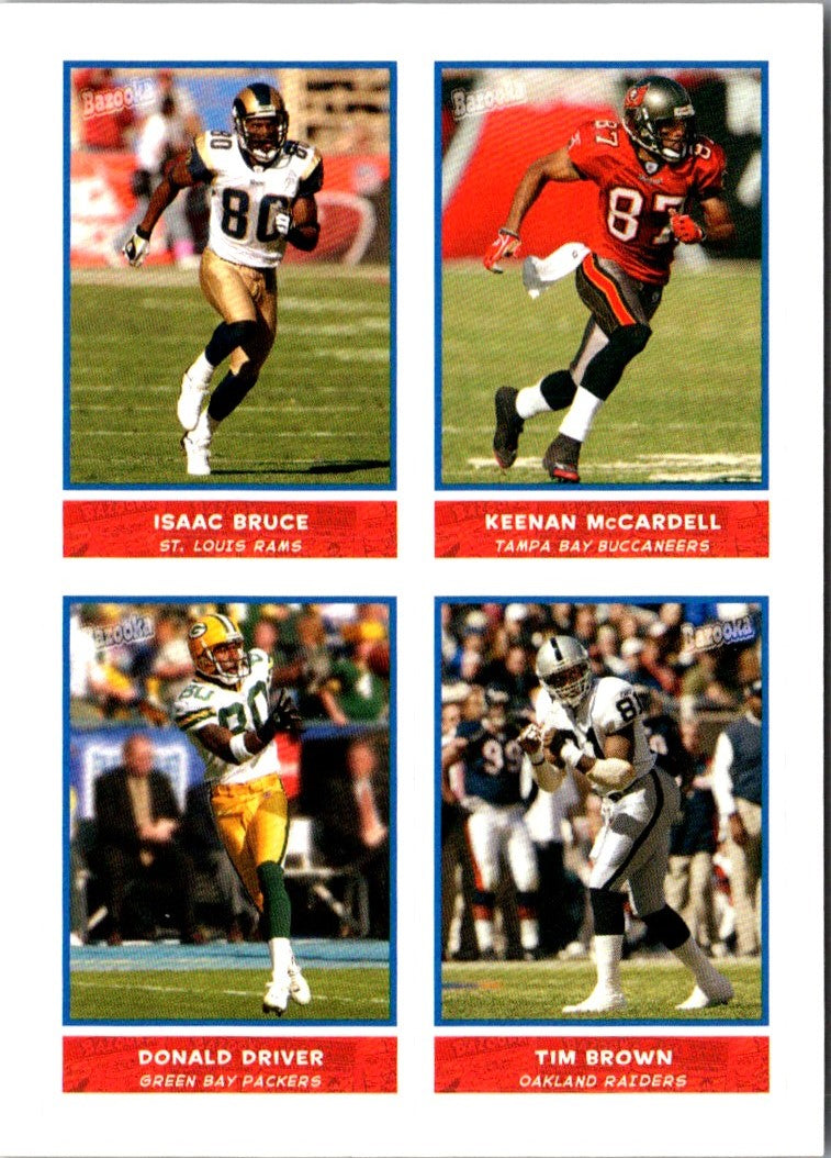 2004 Bazooka Stickers Isaac Bruce/Keenan McCardell/Donald Driver/Tim Brown