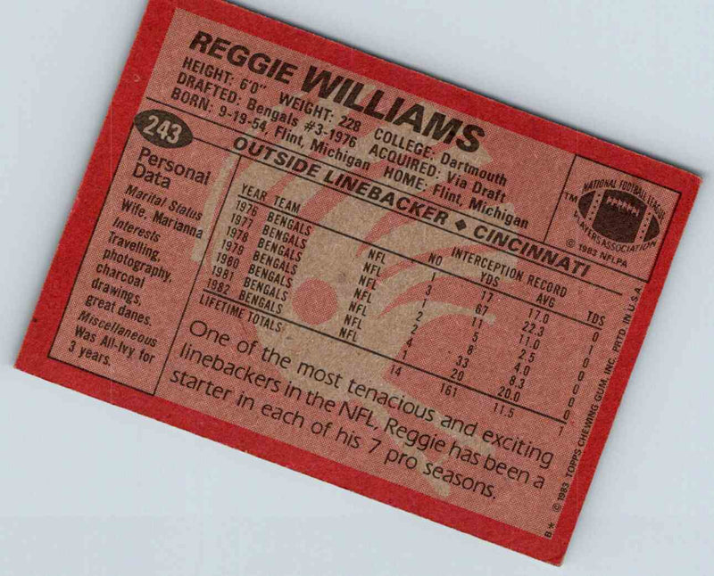 1983 Topps Reggie Williams