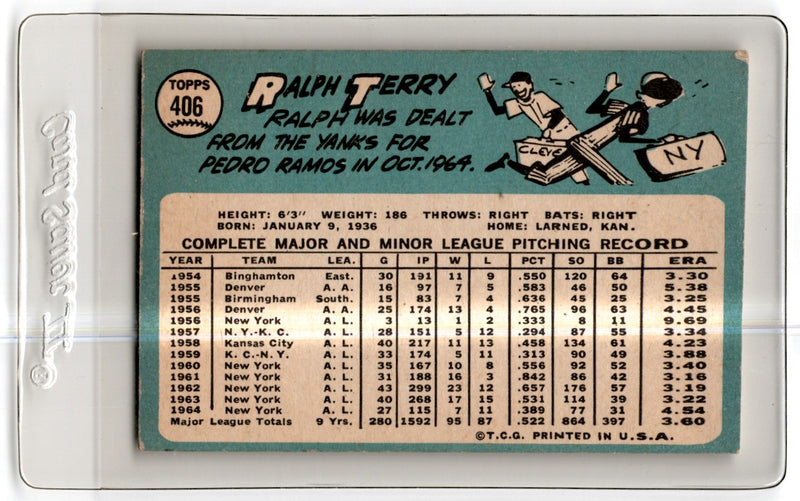 1965 Topps Ralph Terry