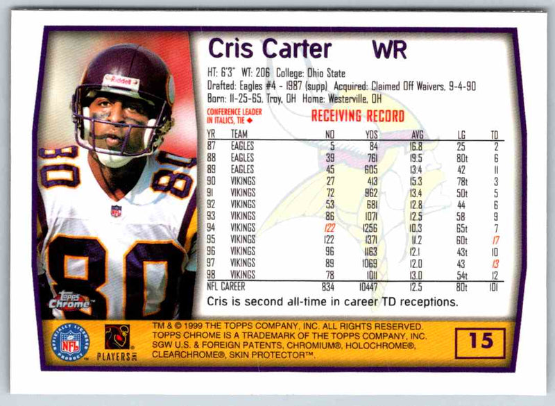 1991 Bowman BestFootball Cris Carter