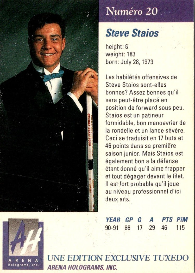 1991 Arena Draft Picks Steve Staios