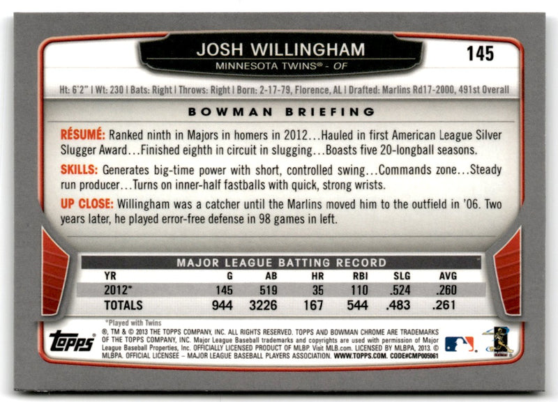 2013 Bowman Chrome Josh Willingham