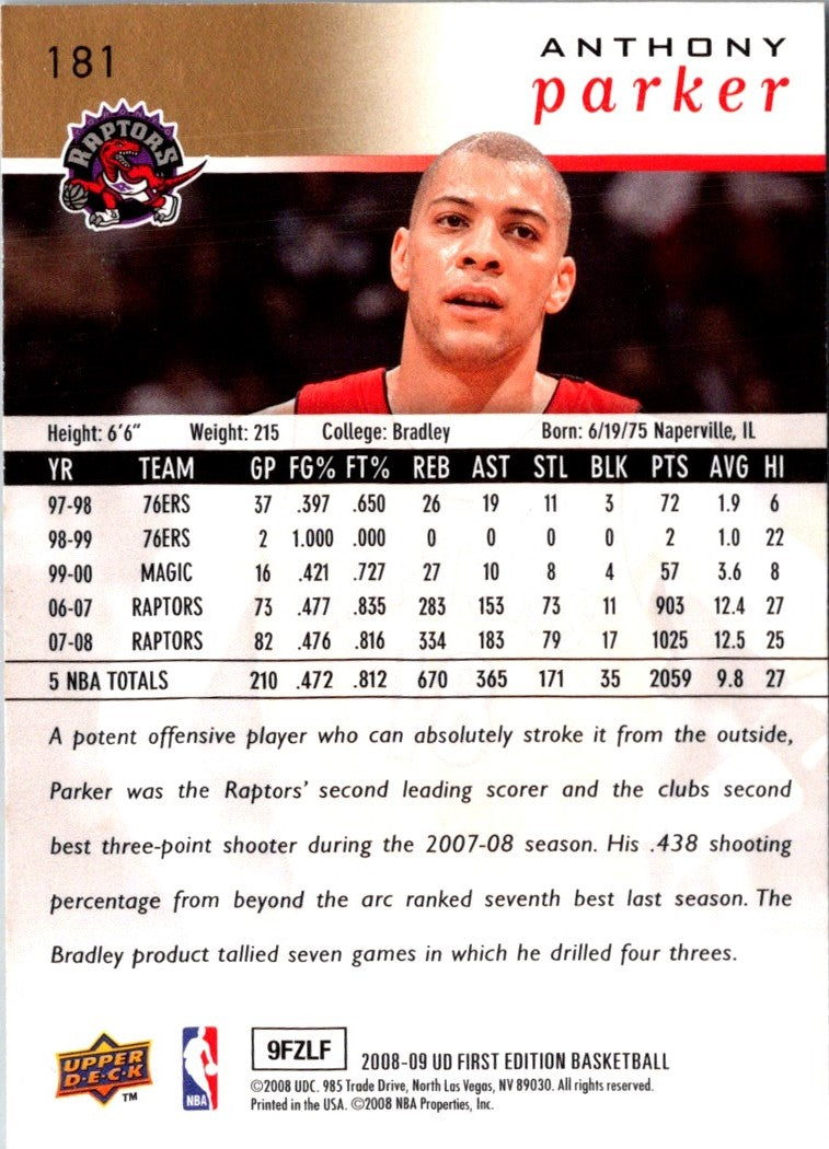 2008 Upper Deck Anthony Parker