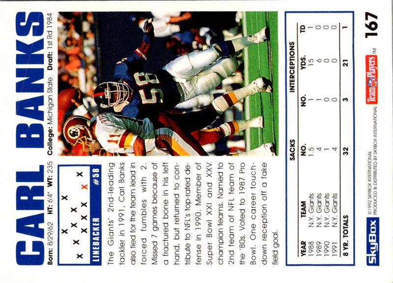 1992 SkyBox Impact Carl Banks