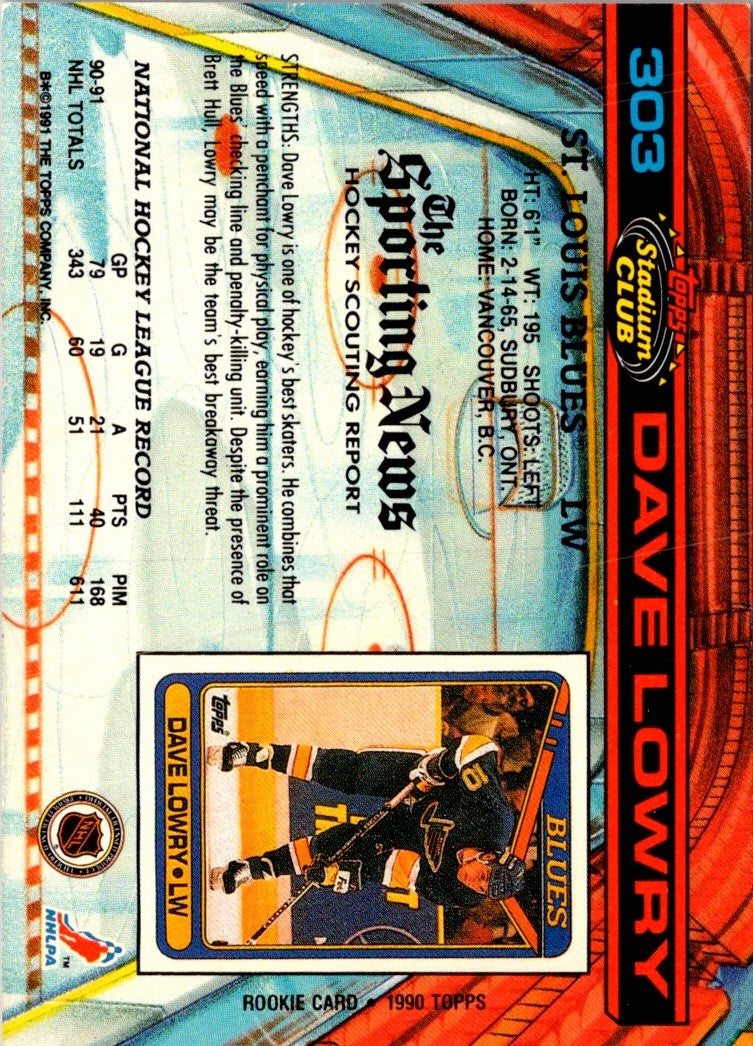 1991 Stadium Club Dave Lowry