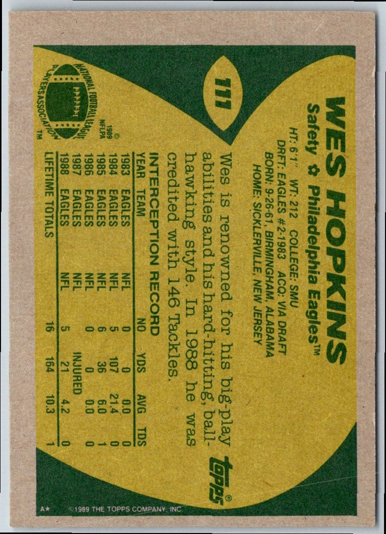 1989 Topps Wes Hopkins