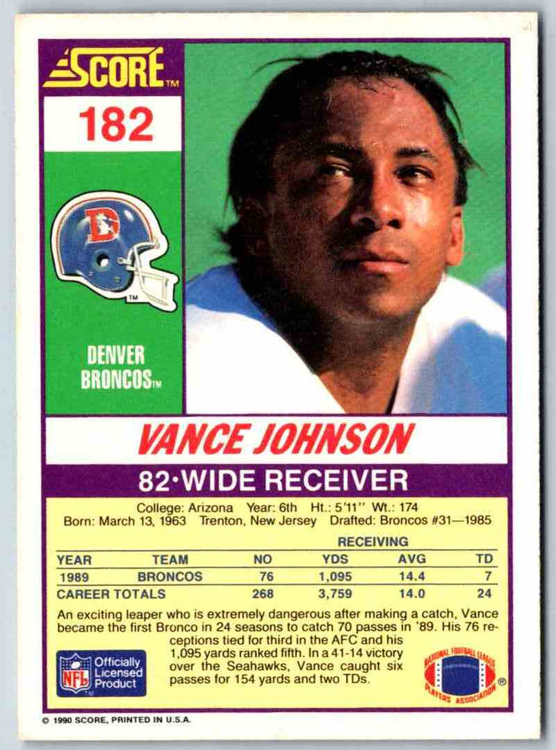 1990 Score Vance Johnson