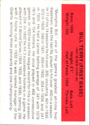 1987 Hygrade All-Time Greats Bill Terry