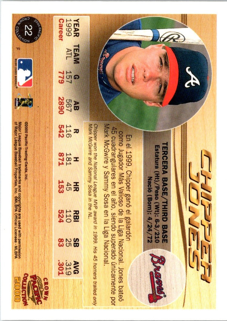 2000 Pacific Crown Collection Chipper Jones