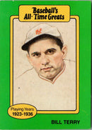 1987 Hygrade All-Time Greats Bill Terry