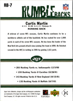 2002 UD Authentics Rumble Backs Curtis Martin #RB-7