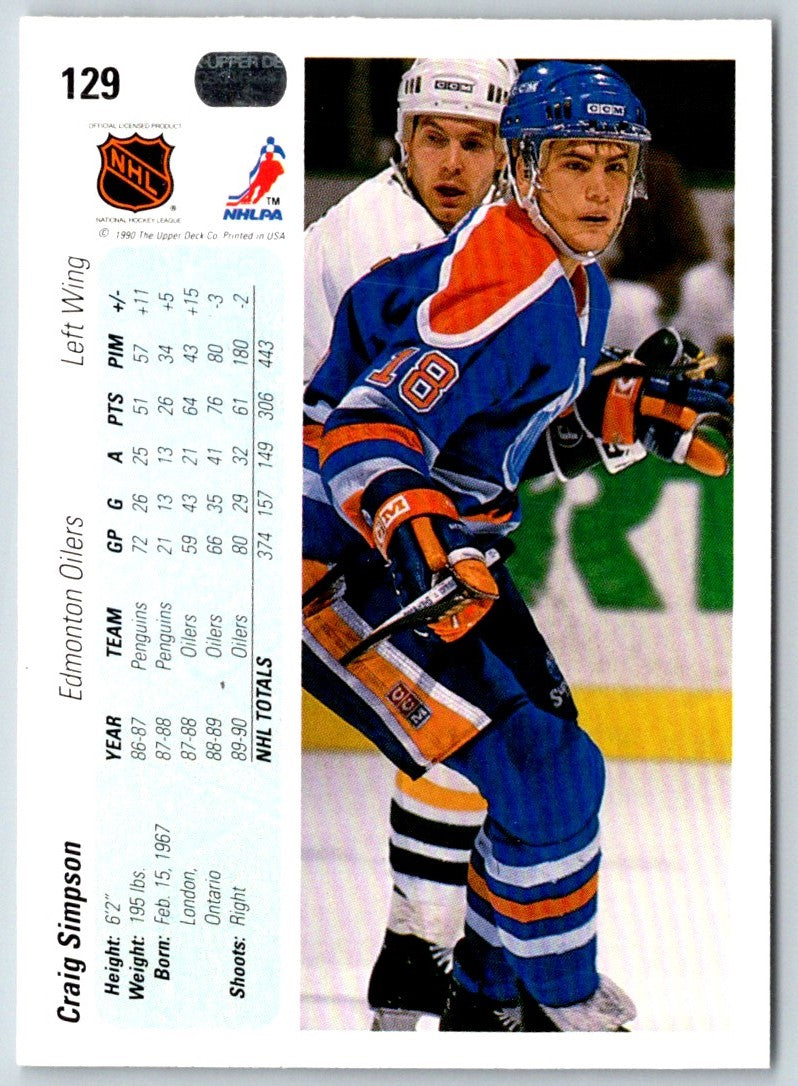 1990 Upper Deck Craig Simpson