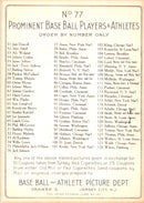 1982 Galasso Turkey Red Reprints Red Ames