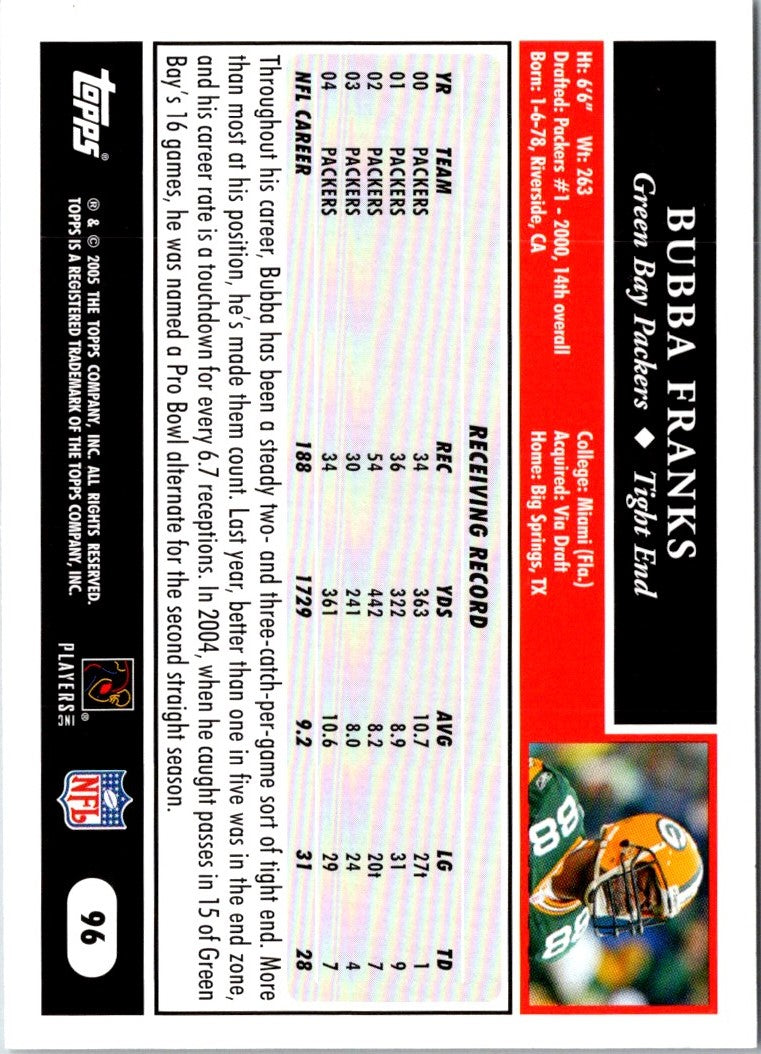 2005 Topps Bubba Franks