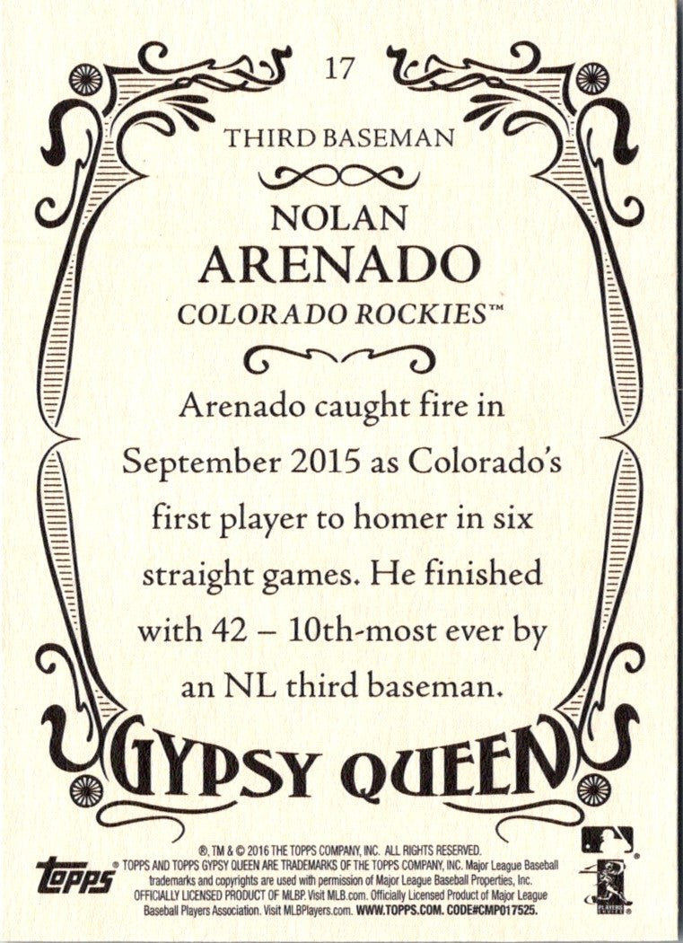 2016 Topps Gypsy Queen Nolan Arenado