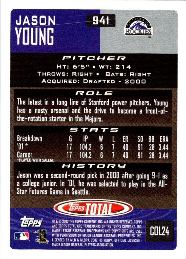 2002 Topps Total Jason Young