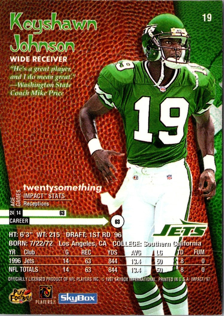 1997 SkyBox Impact Keyshawn Johnson