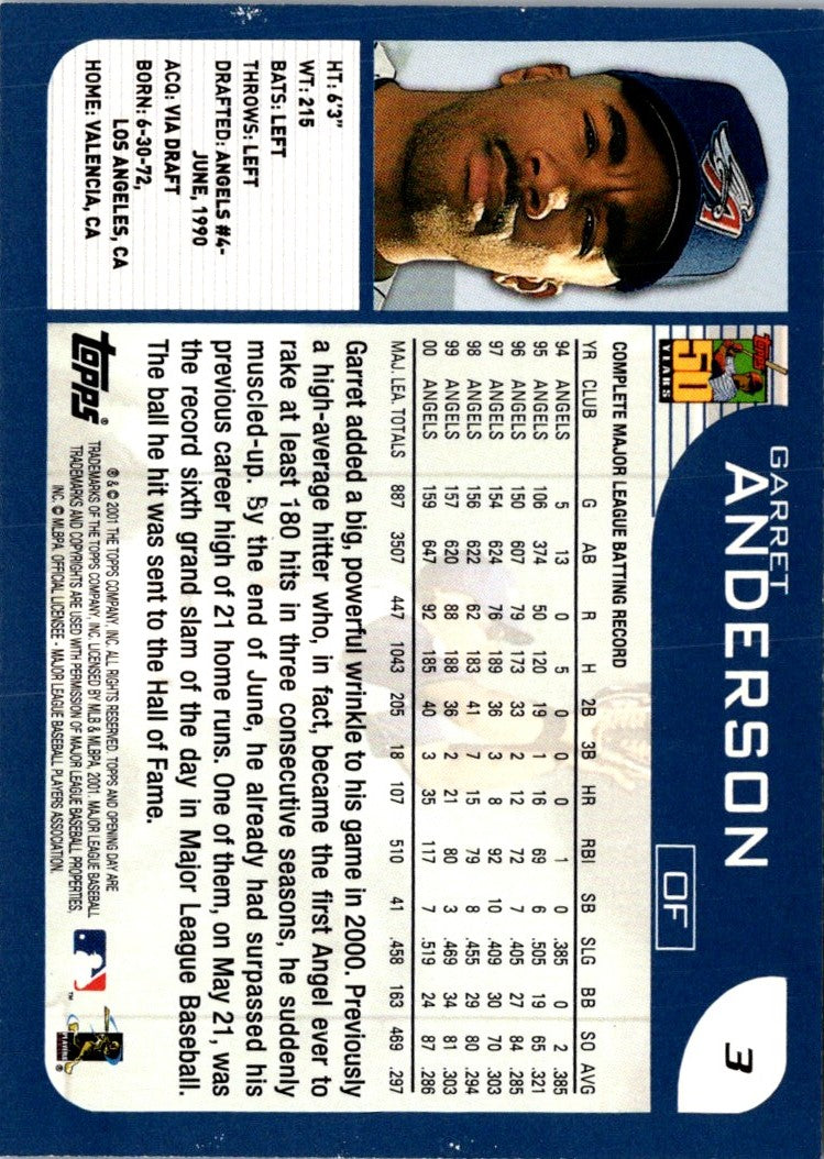 2001 Topps Opening Day Garret Anderson