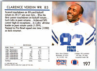 1992 Proset Clarence Verdin #197