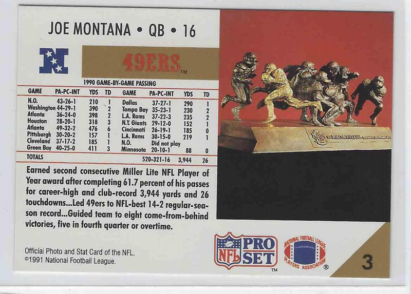 1991 Proset Joe Montana