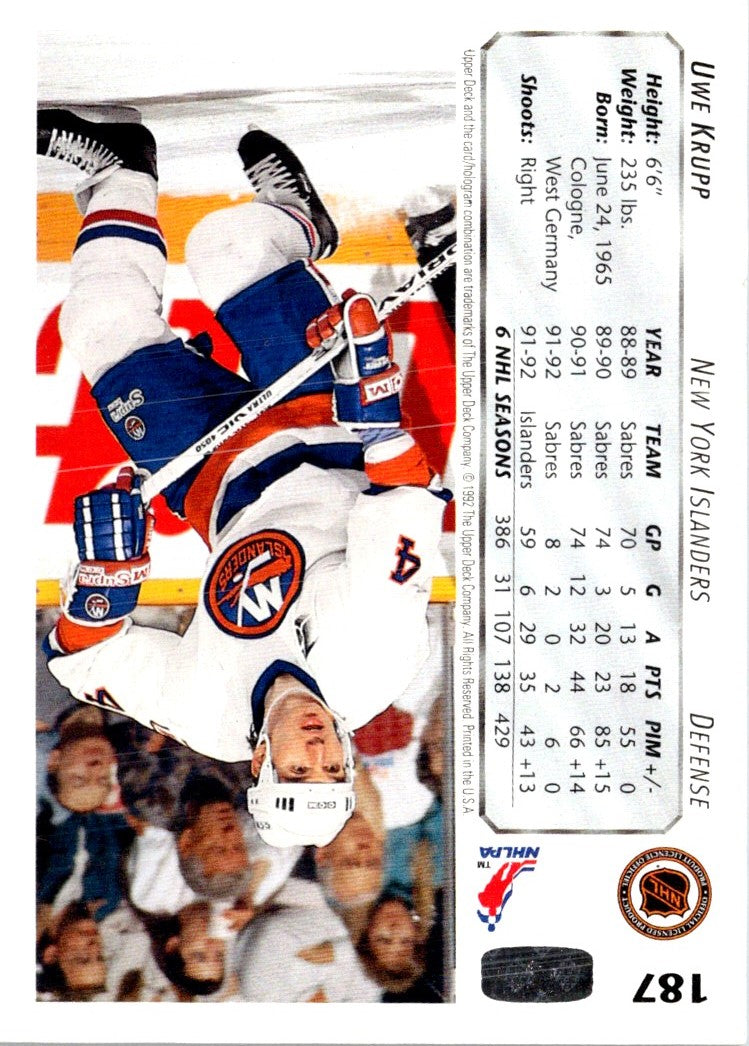 1992 Upper Deck Uwe Krupp