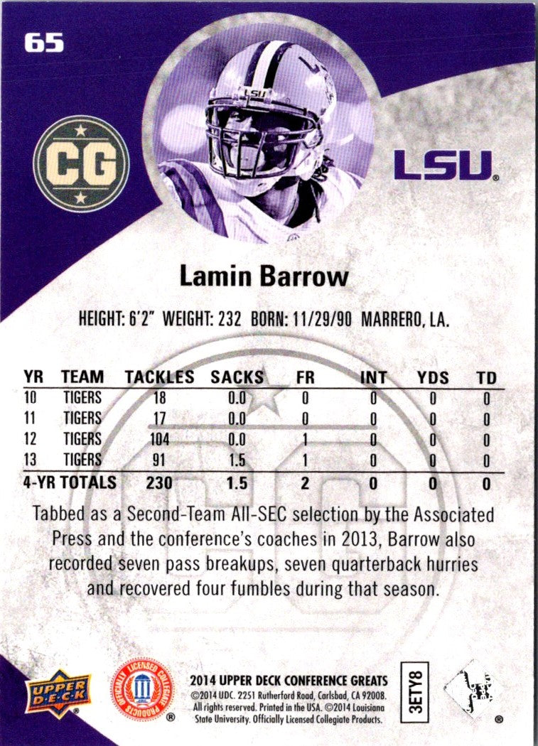 2014 Upper Deck Conference Greats Lamin Barrow