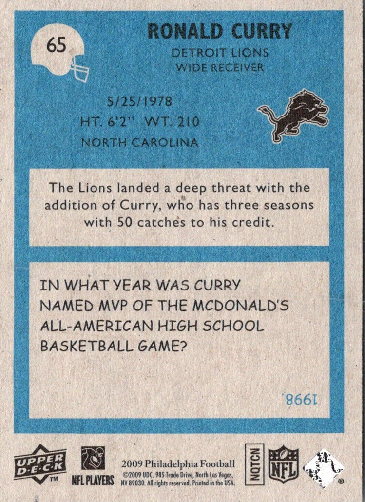 2009 Upper Deck Ronald Curry