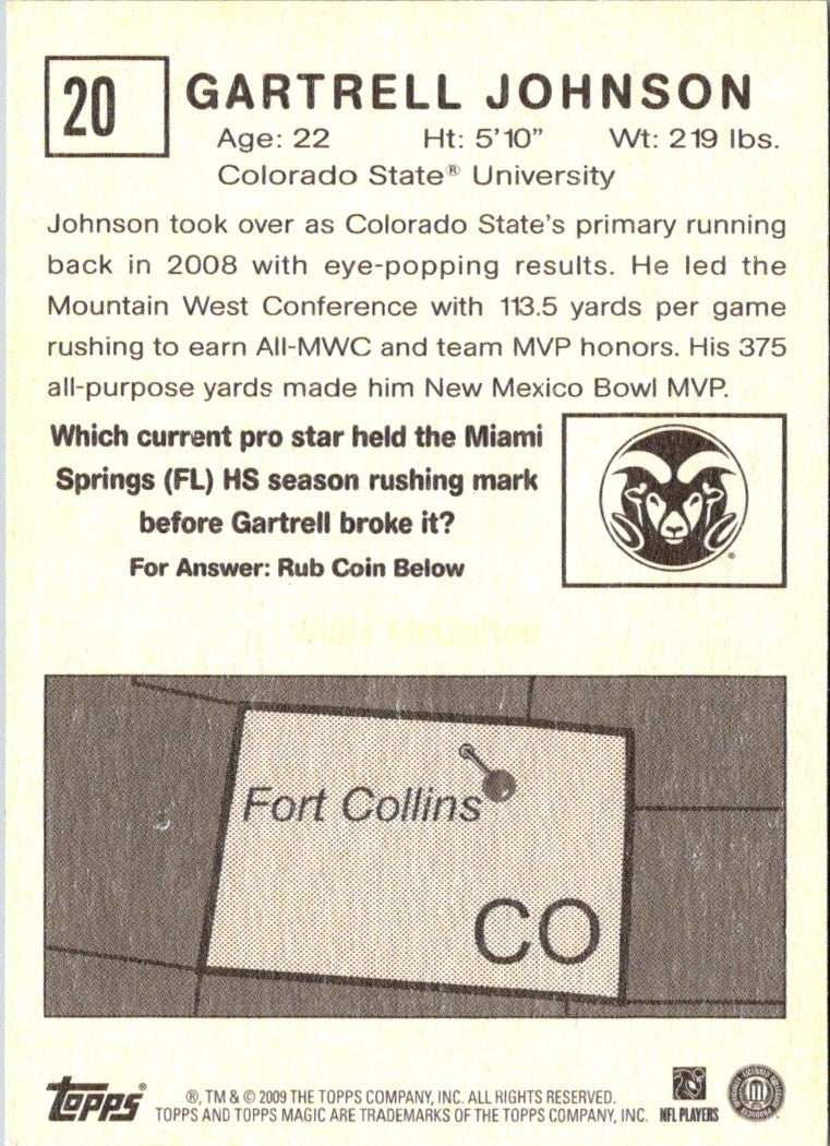 2009 Topps Magic Gartrell Johnson