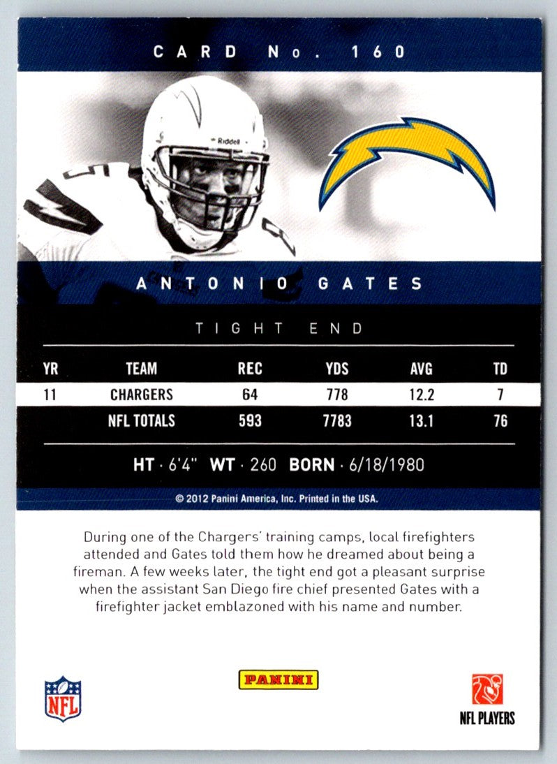 2012 Panini Prestige Antonio Gates