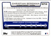 2012 Bowman Chrome Prospects Christian Bergman #BCP126