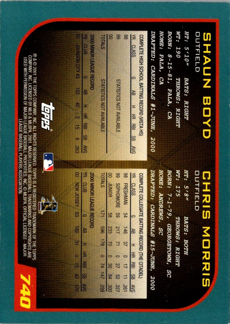 2001 Topps Shaun Boyd/Chris Morris