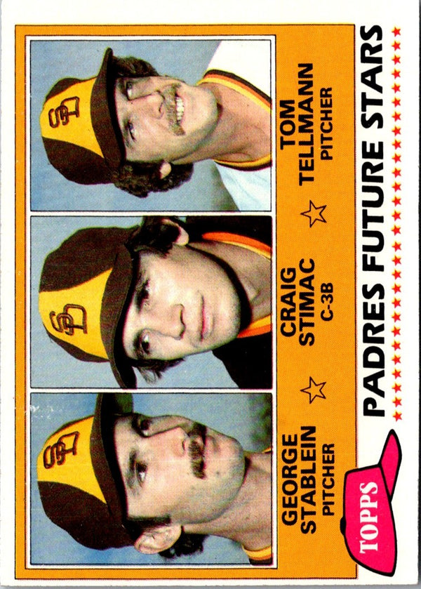 1981 Topps Padres Future Stars - George Stablein/Craig Stimac/Tom Tellmann #356 Rookie