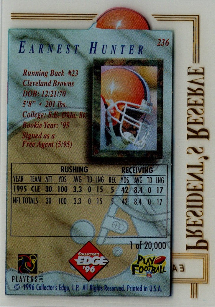 1996 Collector's Edge President's Reserve Earnest Hunter