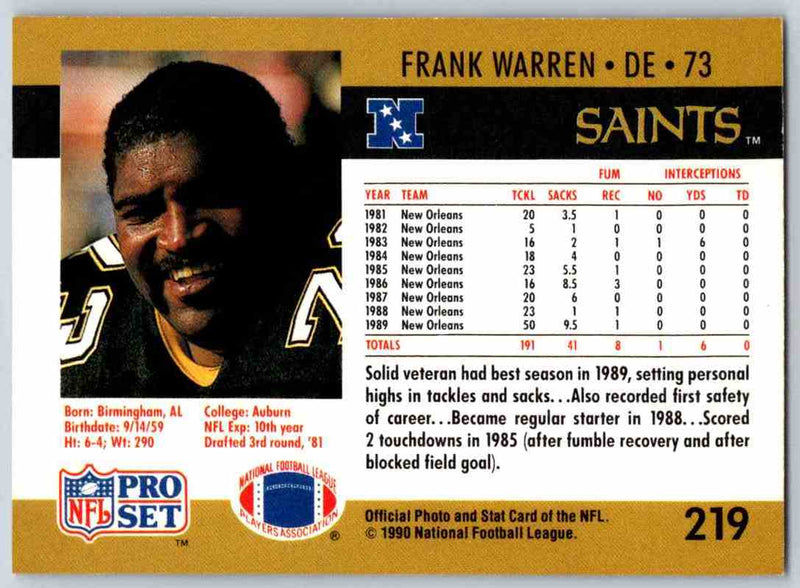 1990 Pro Set Frank Warren