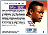 1991 Proset World League Jason Johnson #61