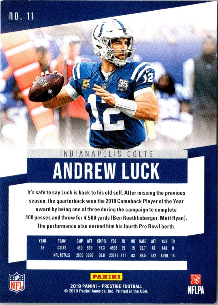 2019 Panini Prestige Andrew Luck