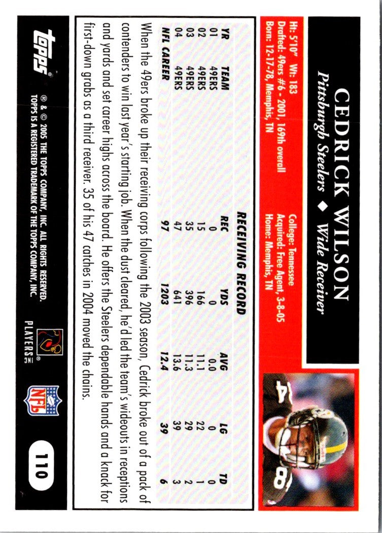 2005 Topps Cedrick Wilson