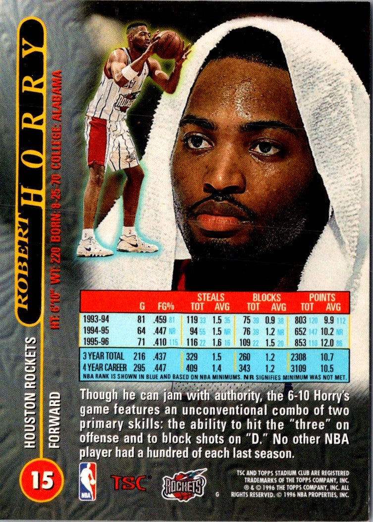1996 Stadium Club Robert Horry