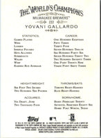 2012 Topps Allen & Ginter Yovani Gallardo #222