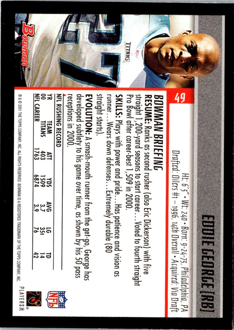 2001 Bowman Eddie George