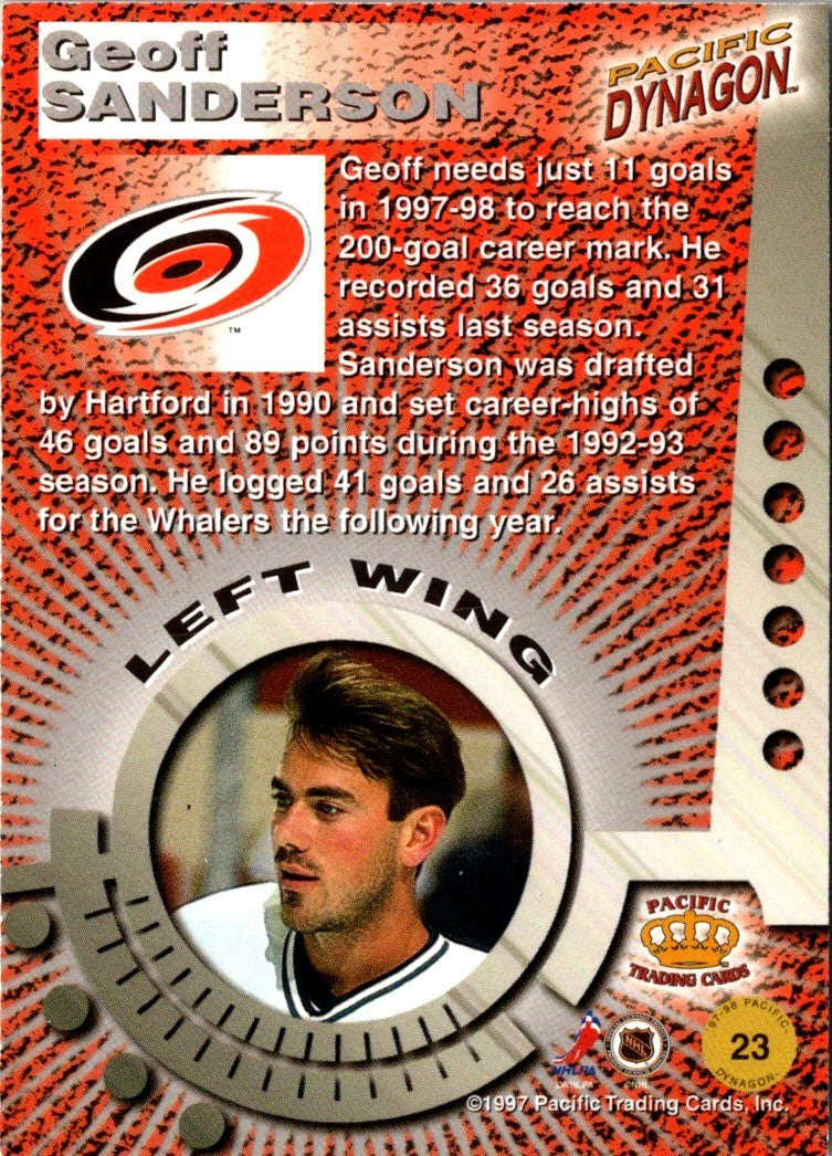 1997 Pacific Dynagon Red Geoff Sanderson