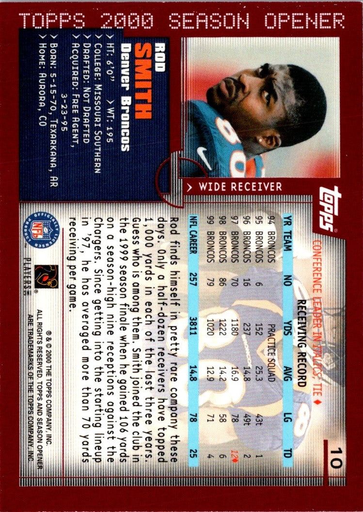 2000 Topps Season Opener Rod Smith