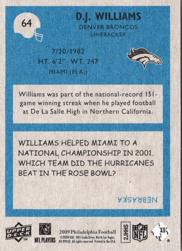 2009 Upper Deck D.J. Williams