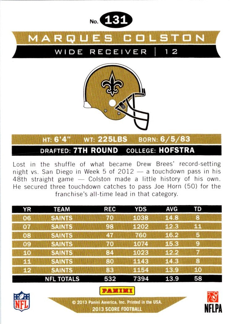 2013 Score Marques Colston